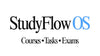 Logo of StudyFlow OS with text 'Courses • Tasks • Exams' on a white background